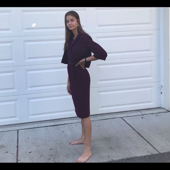 Vntg 1950 Saks Fifth Avenue 2 piece purple set - Picture 6 of 15